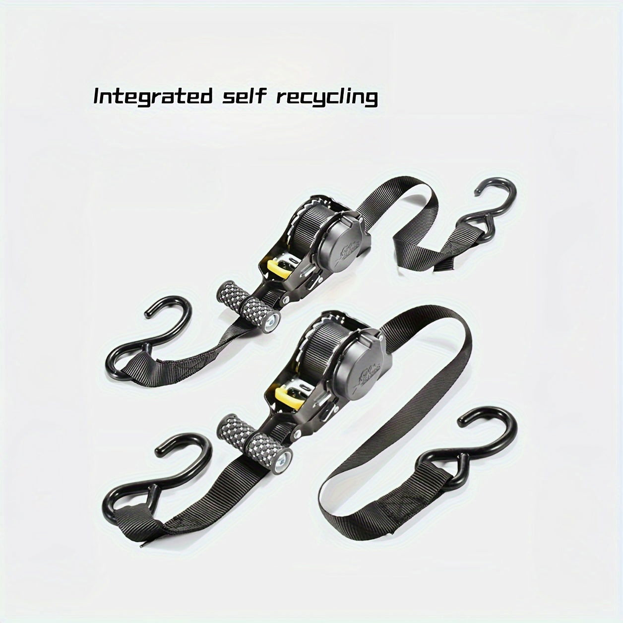 1 Pc Durable Polyester Ratchet Tie-Down Strap With Automatic Retractable Tensioner - Hiccupzz