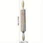 1 Pc, Embossing Rolling Pin, Wooden Dough Roller, For Pizza, Pie, Cookie, Dumplings, Noodles, And More, Kitchen Utensils, Kitchen Gadgets, Kitchen Accessories - Hiccupzz