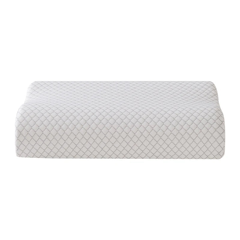 1 Pc Ergonomic Wave Shape Memory Foam Pillow - Breathable Orthopedic Support for Side Sleepers - Hiccupzz