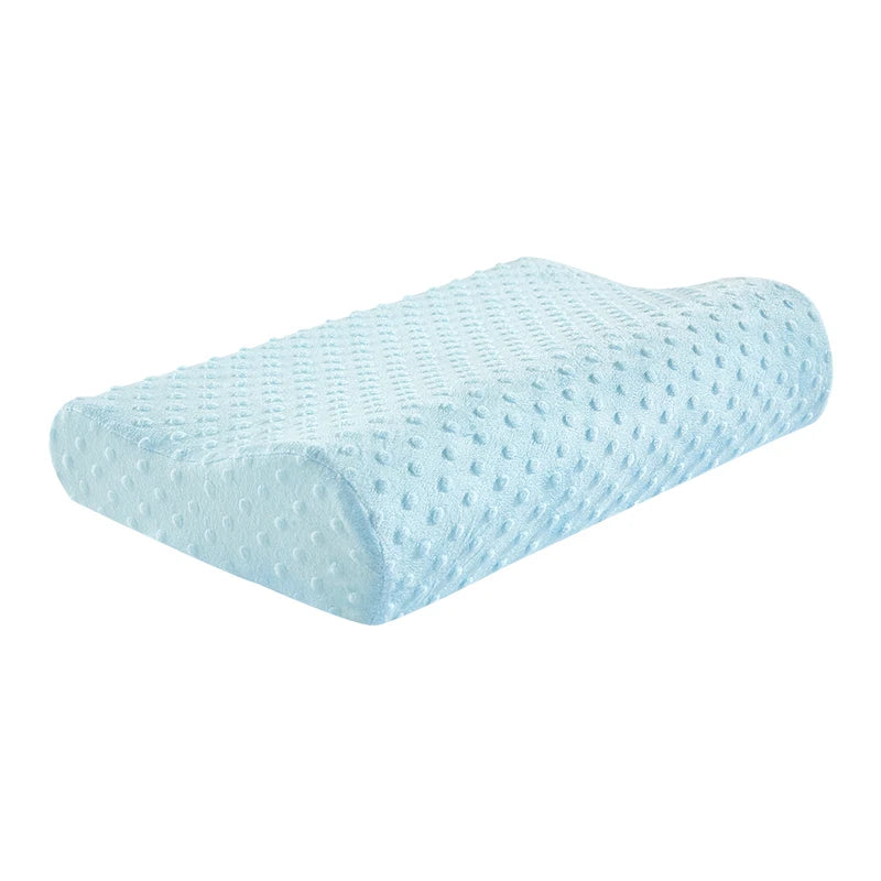 1 Pc Ergonomic Wave Shape Memory Foam Pillow - Breathable Orthopedic Support for Side Sleepers - Hiccupzz
