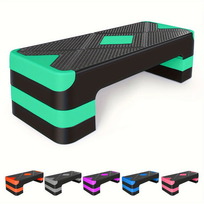 1 Pc Exercise Pedal Board, 27" Workout Step Trainer, With 4"-6"-8" Adjustable Height Risers, For Aerobic Training, Body Exercise, Squats Workout - Hiccupzz