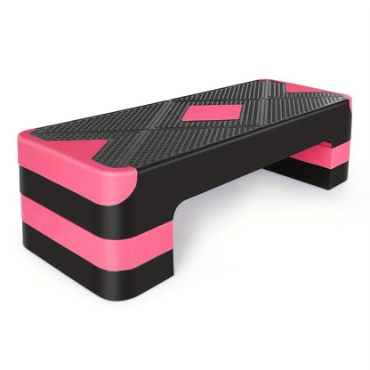 1 Pc Exercise Pedal Board, 27" Workout Step Trainer, With 4"-6"-8" Adjustable Height Risers, For Aerobic Training, Body Exercise, Squats Workout - Hiccupzz