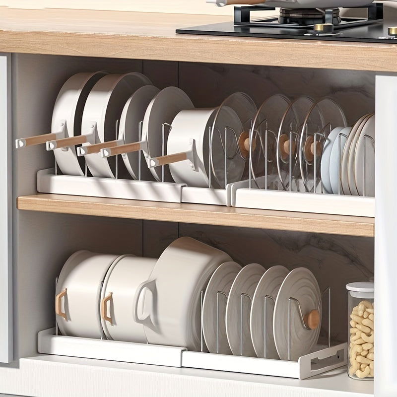 1 Pc Expandable Kitchen Cabinet Pot Organizer Rack - Hiccupzz