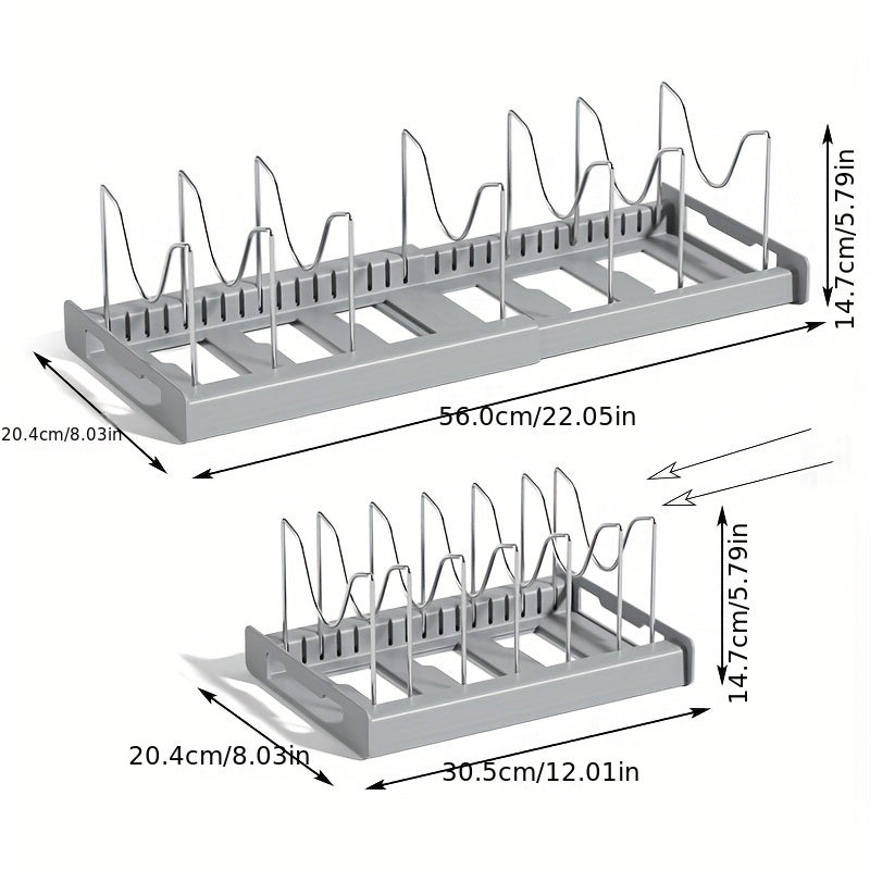 1 Pc Expandable Kitchen Cabinet Pot Organizer Rack - Hiccupzz