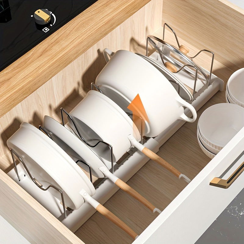 1 Pc Expandable Kitchen Cabinet Pot Organizer Rack - Hiccupzz