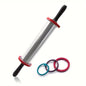 1 Pc, Large Stainless Steel Rolling Pin, Adjustable 3-Thickness Rings, Dough Roller For Pie & Pizza Baking, With Non-Stick Surface - Hiccupzz