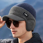 1 Pc Men's Winter Earflap Beanie Hat - 100% Acrylic Knit Warm Cycling Cap with Slight Stretch, Street Style Outdoor Riding Colorblock Hat - Hiccupzz
