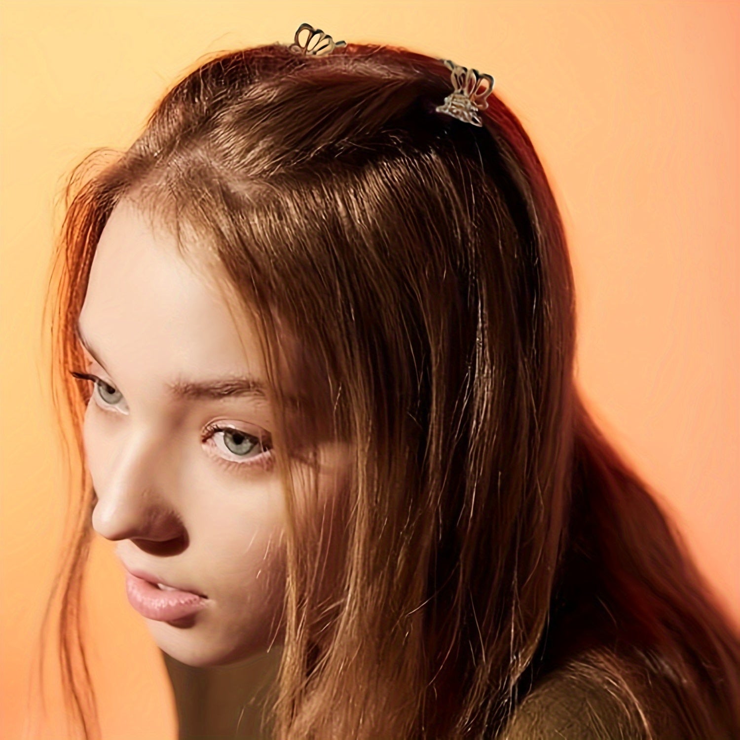 1 Pc Mini Colored Princess Hair Claw Clip: Small Metal Butterfly Clip for Bangs, Ideal for Women and Girls - Hiccupzz