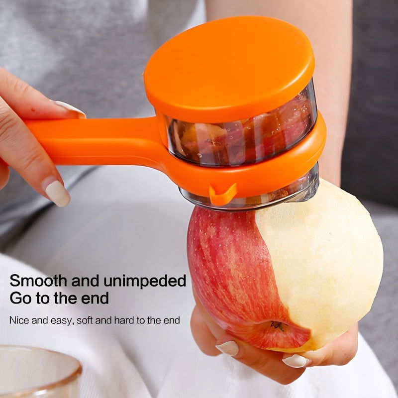 1 Pc Multi-Functional Fruit & Vegetable Peeler with Storage Box - Serrated Blade, Food-Safe PET Material, Perfect for Kitchen & Dorm Use - Hiccupzz