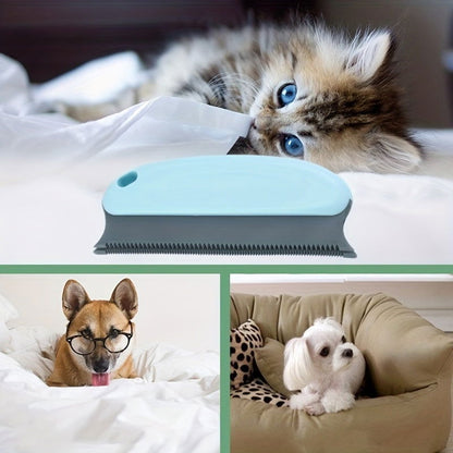 1 Pc Multifunctional Dog Hair Removal Brush – Soft TPR Undercoat Slicker Brush for Couch, Carpet, Car Seats, and Bedding - Hiccupzz