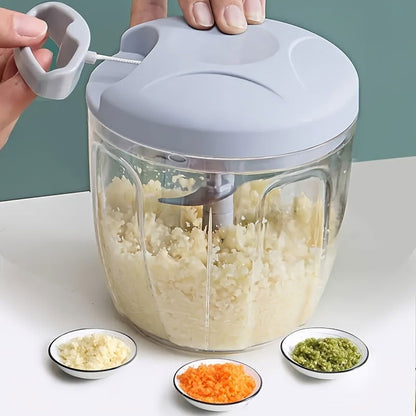 1 Pc Multifunctional Manual Vegetable Chopper & Garlic Masher - Durable ABS Kitchen Gadget for Easy Dicing, Shredding & Crushing - Hiccupzz