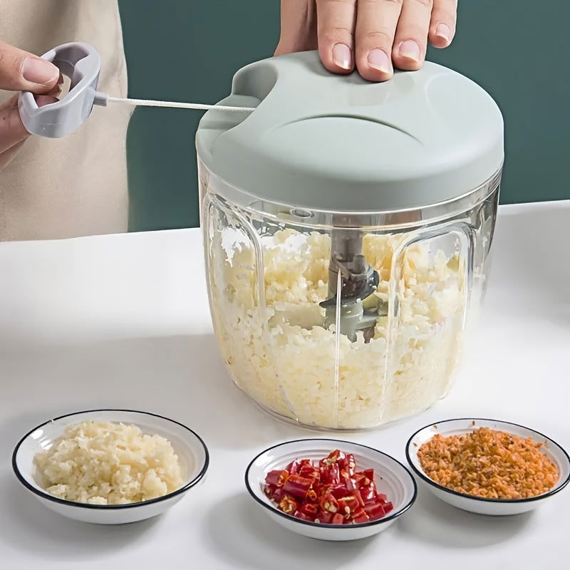 1 Pc Multifunctional Manual Vegetable Chopper & Garlic Masher - Durable ABS Kitchen Gadget for Easy Dicing, Shredding & Crushing - Hiccupzz