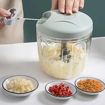 1 Pc Multifunctional Manual Vegetable Chopper & Garlic Masher - Durable ABS Kitchen Gadget for Easy Dicing, Shredding & Crushing - Hiccupzz