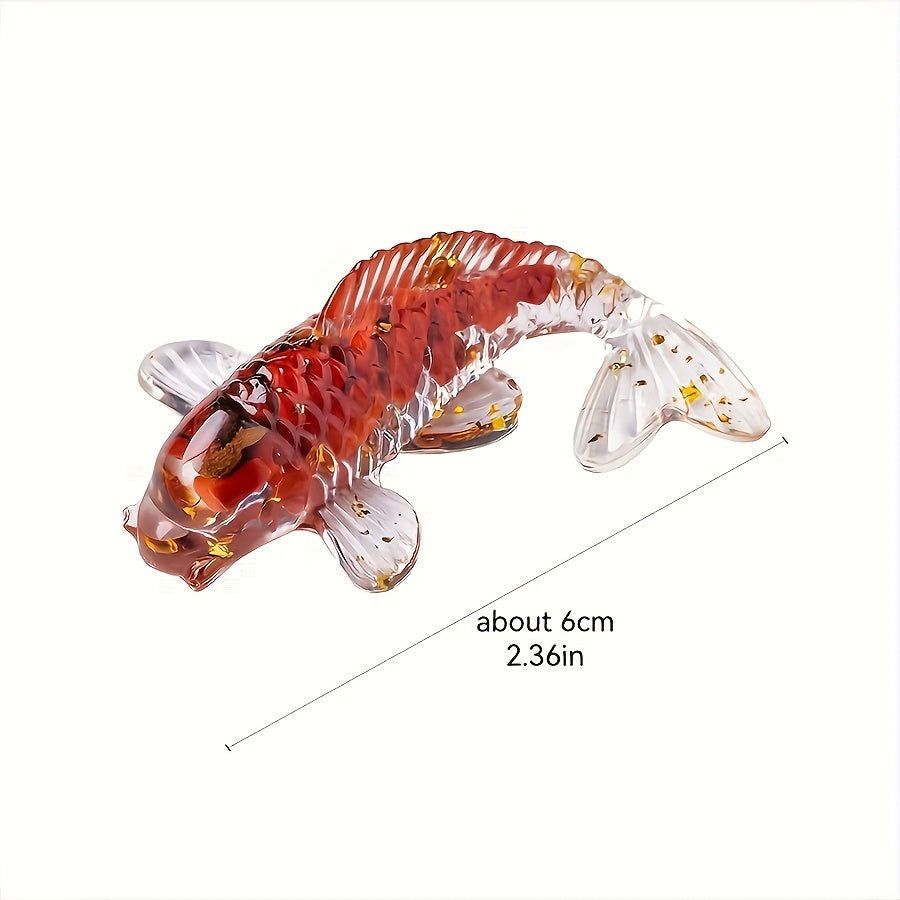 1 Pc, Natural Crystal Goldfish Figurine: Home Office Decoration and Amulet Sculpture - Hiccupzz