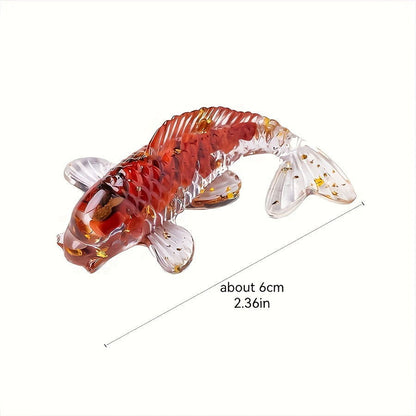 1 Pc, Natural Crystal Goldfish Figurine: Home Office Decoration and Amulet Sculpture - Hiccupzz