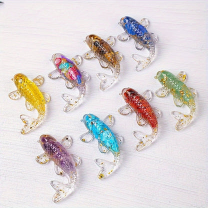 1 Pc, Natural Crystal Goldfish Figurine: Home Office Decoration and Amulet Sculpture - Hiccupzz
