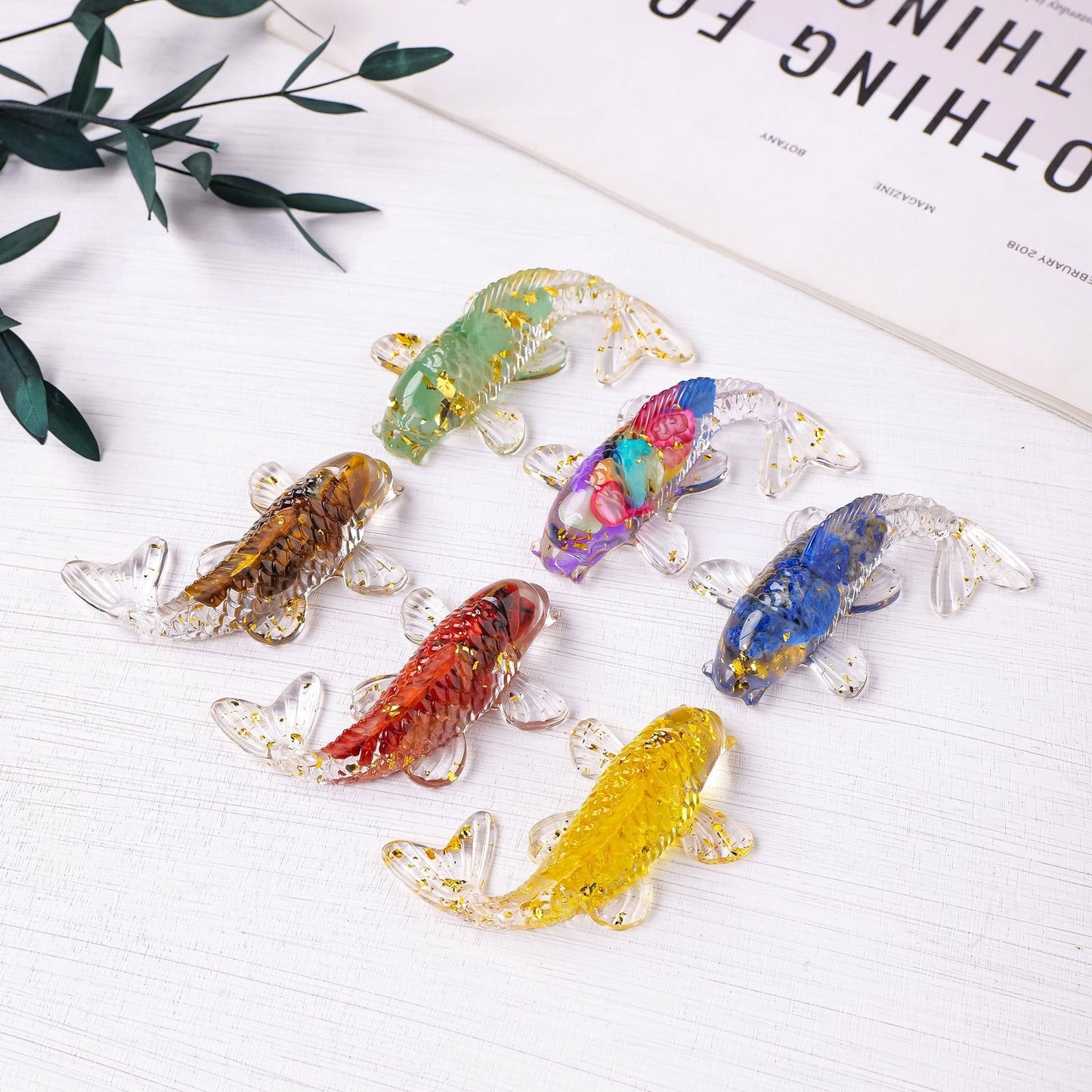 1 Pc, Natural Crystal Goldfish Figurine: Home Office Decoration and Amulet Sculpture - Hiccupzz