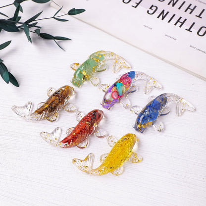 1 Pc, Natural Crystal Goldfish Figurine: Home Office Decoration and Amulet Sculpture - Hiccupzz