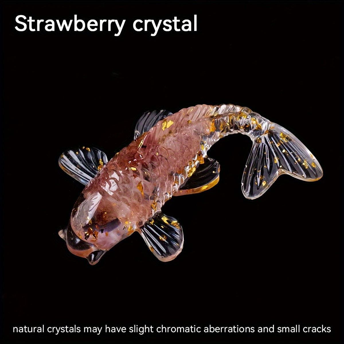 1 Pc, Natural Crystal Goldfish Figurine: Home Office Decoration and Amulet Sculpture - Hiccupzz