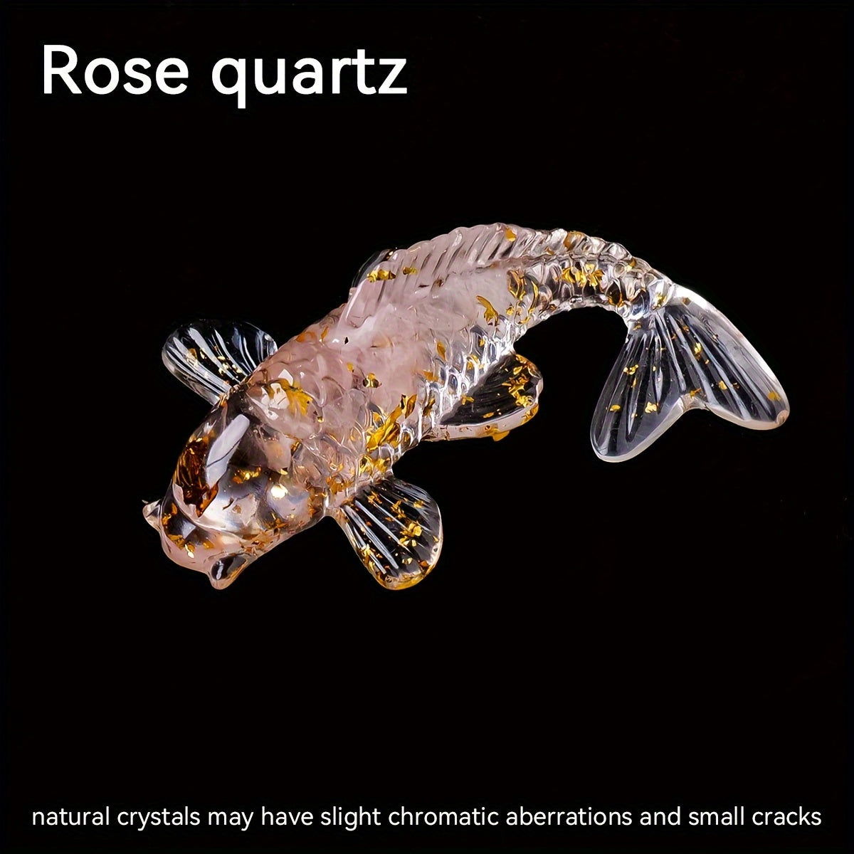 1 Pc, Natural Crystal Goldfish Figurine: Home Office Decoration and Amulet Sculpture - Hiccupzz