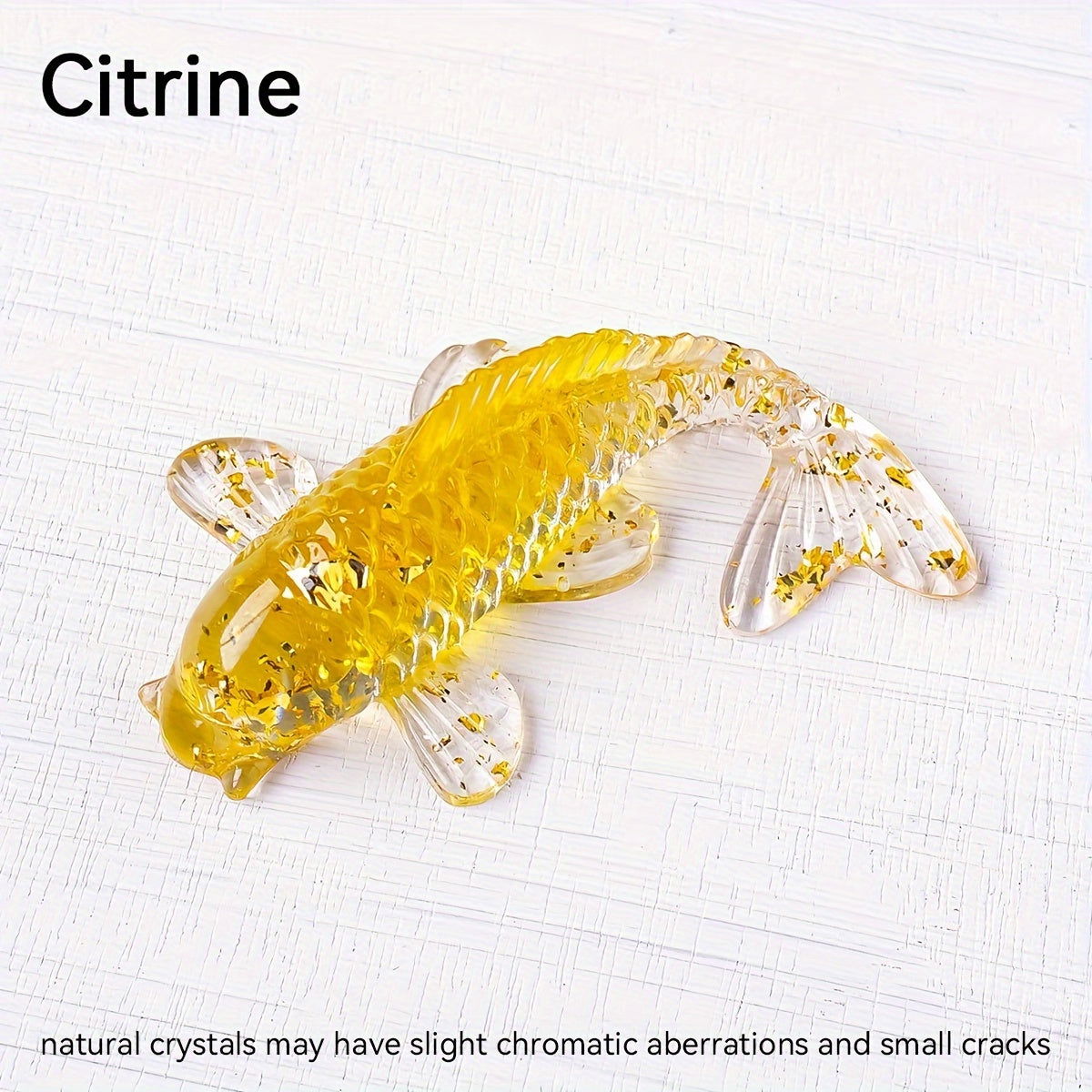 1 Pc, Natural Crystal Goldfish Figurine: Home Office Decoration and Amulet Sculpture - Hiccupzz