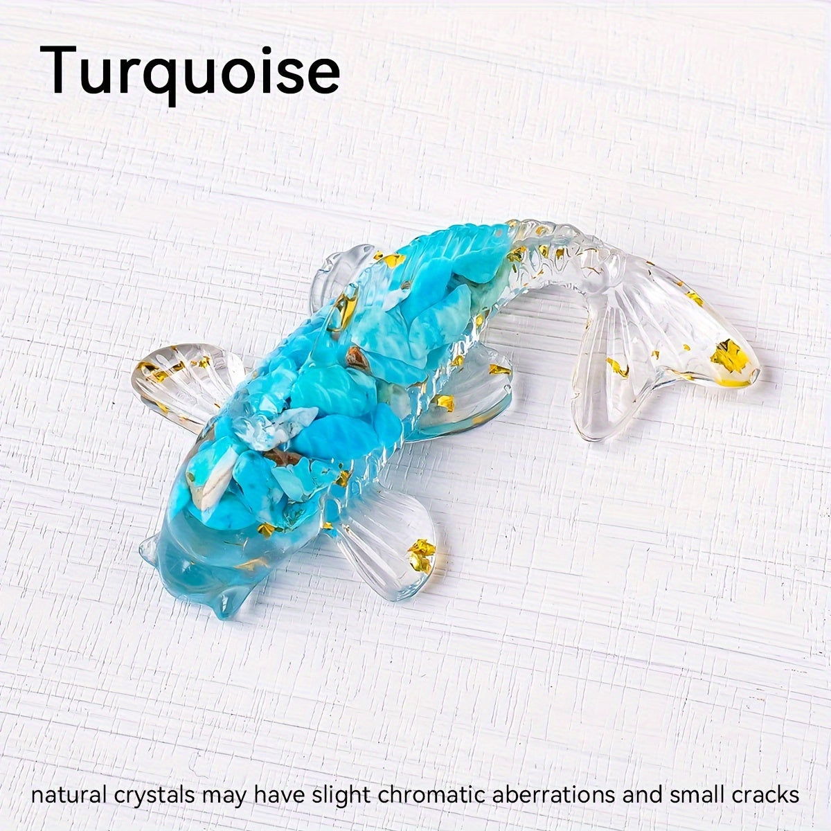 1 Pc, Natural Crystal Goldfish Figurine: Home Office Decoration and Amulet Sculpture - Hiccupzz
