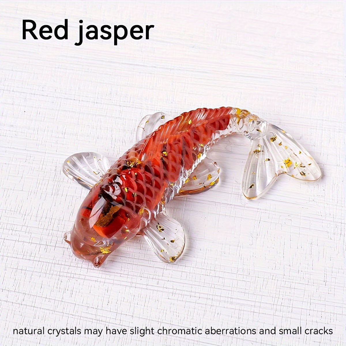 1 Pc, Natural Crystal Goldfish Figurine: Home Office Decoration and Amulet Sculpture - Hiccupzz