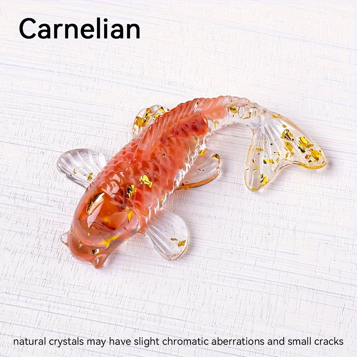 1 Pc, Natural Crystal Goldfish Figurine: Home Office Decoration and Amulet Sculpture - Hiccupzz