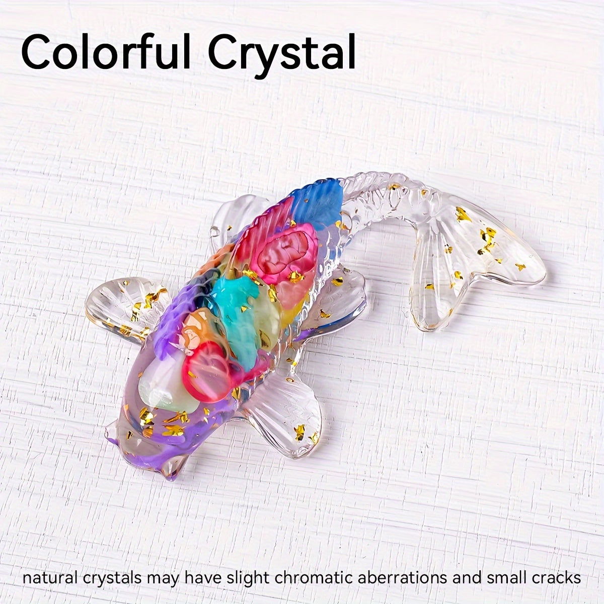 1 Pc, Natural Crystal Goldfish Figurine: Home Office Decoration and Amulet Sculpture - Hiccupzz