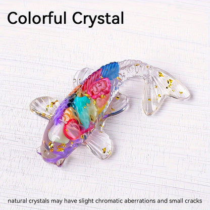 1 Pc, Natural Crystal Goldfish Figurine: Home Office Decoration and Amulet Sculpture - Hiccupzz