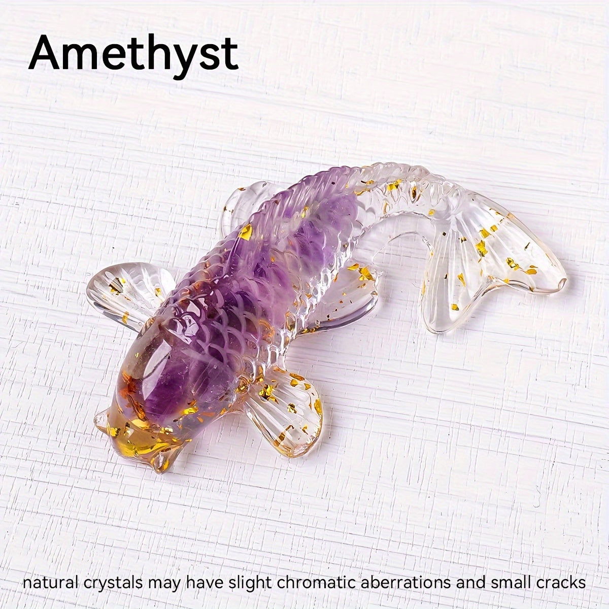 1 Pc, Natural Crystal Goldfish Figurine: Home Office Decoration and Amulet Sculpture - Hiccupzz