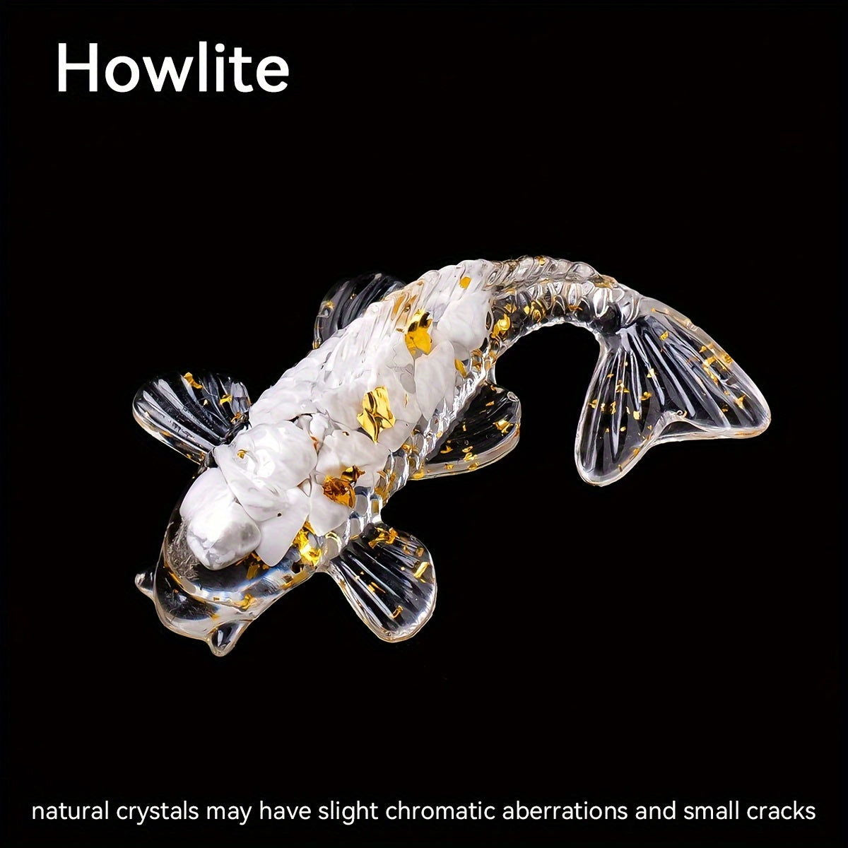 1 Pc, Natural Crystal Goldfish Figurine: Home Office Decoration and Amulet Sculpture - Hiccupzz