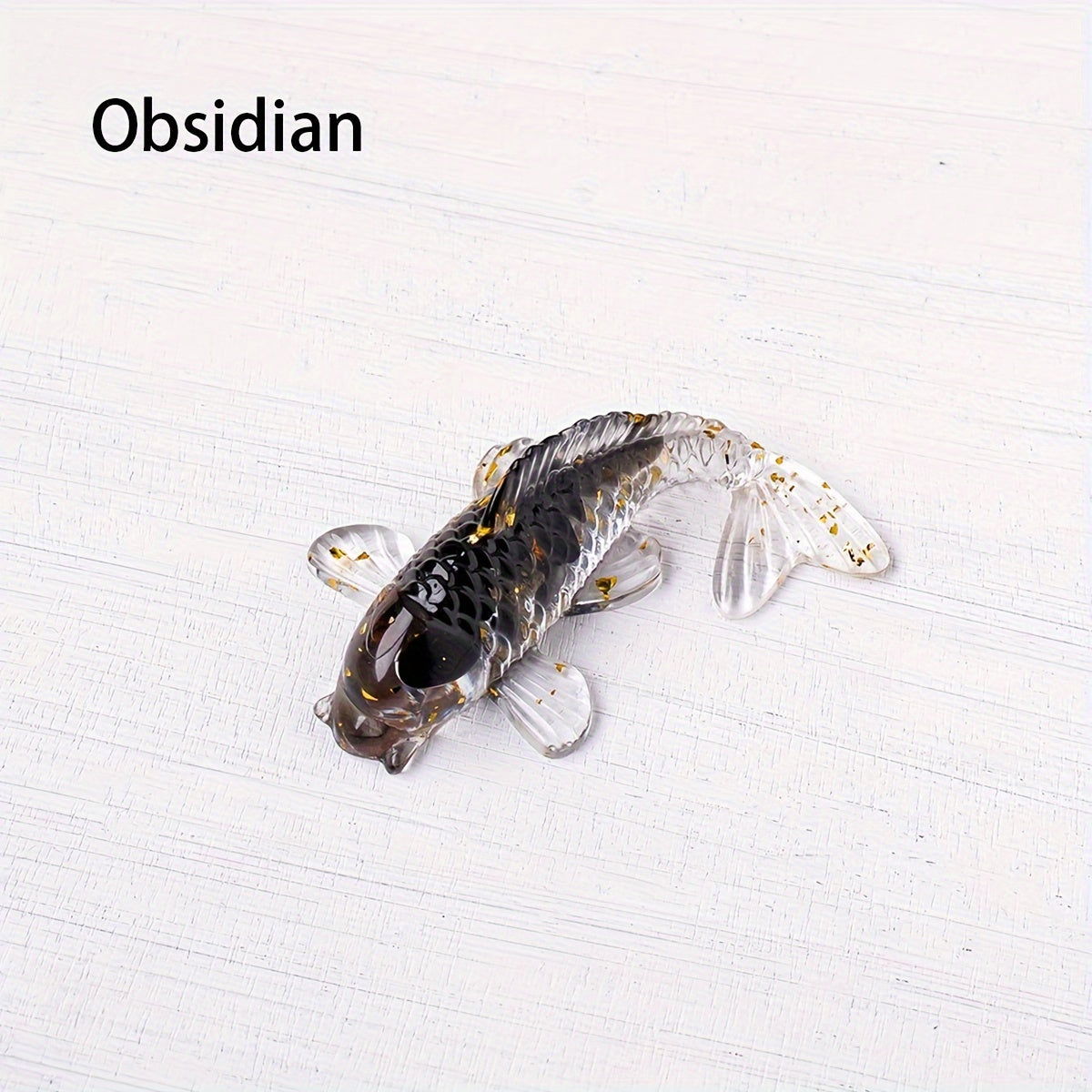 1 Pc, Natural Crystal Goldfish Figurine: Home Office Decoration and Amulet Sculpture - Hiccupzz