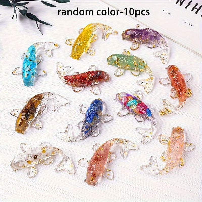 1 Pc, Natural Crystal Goldfish Figurine: Home Office Decoration and Amulet Sculpture - Hiccupzz
