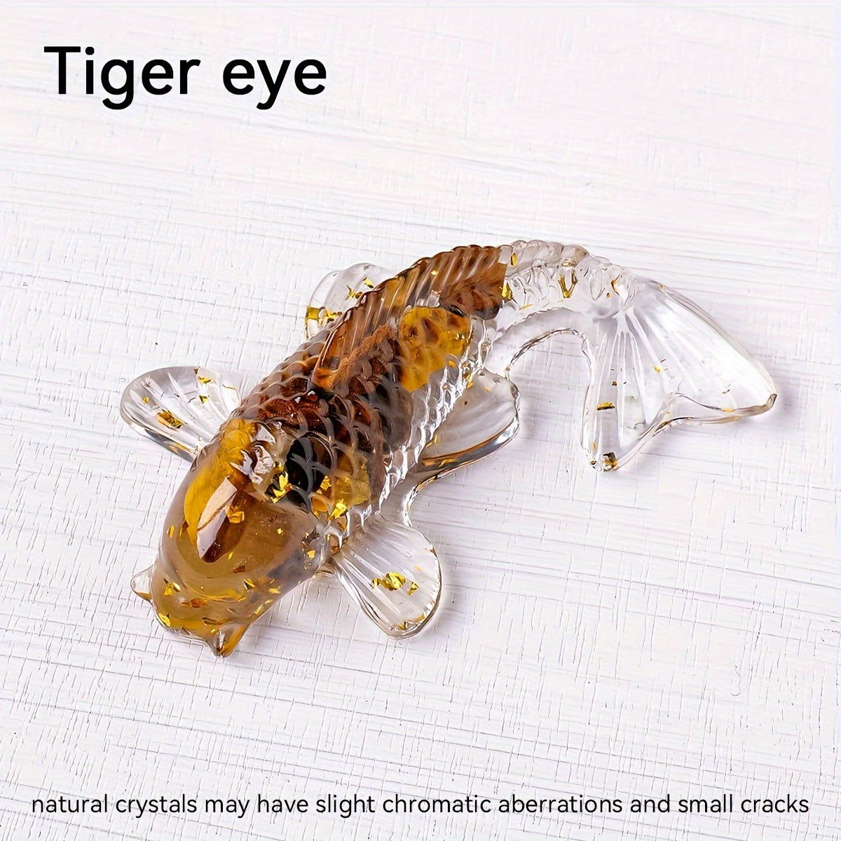 1 Pc, Natural Crystal Goldfish Figurine: Home Office Decoration and Amulet Sculpture - Hiccupzz