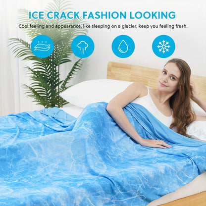 1 Pc Orhopui Cooling Blanket with Double Sided Cold Effect Bed Throw for Hot Sleepers Night Sweats, Skin-Friendly, Breathable, Always Stays Cold, Best Gift Idea - Hiccupzz