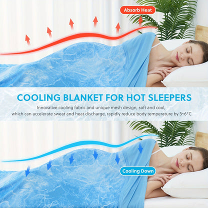 1 Pc Orhopui Cooling Blanket with Double Sided Cold Effect Bed Throw for Hot Sleepers Night Sweats, Skin-Friendly, Breathable, Always Stays Cold, Best Gift Idea - Hiccupzz