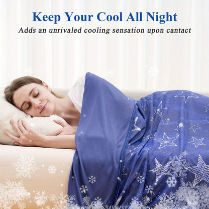 1 Pc Orhopui Cooling Blanket with Double Sided Cold Effect Bed Throw for Hot Sleepers Night Sweats, Skin-Friendly, Breathable, Always Stays Cold, Best Gift Idea - Hiccupzz