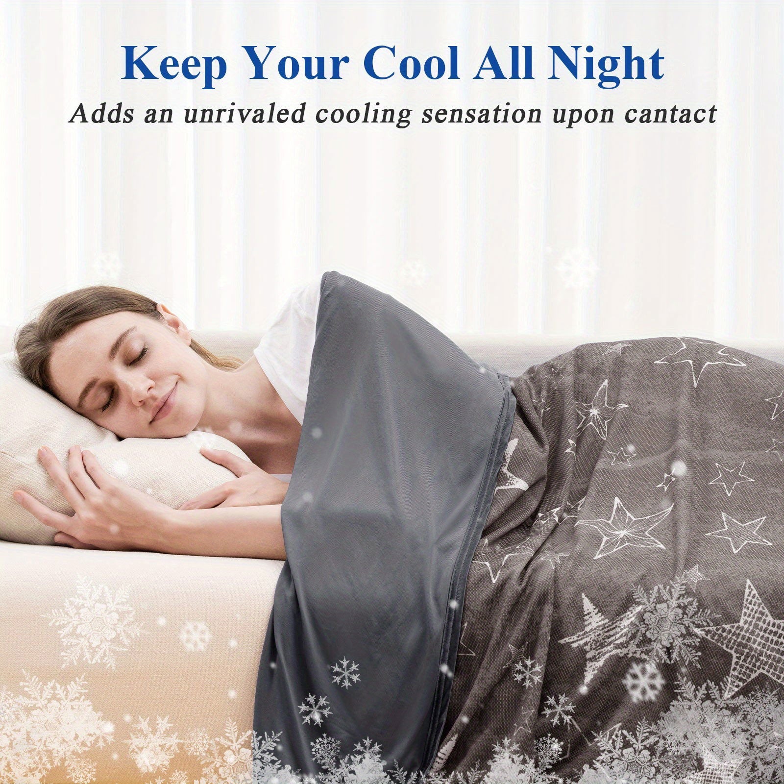1 Pc Orhopui Cooling Blanket with Double Sided Cold Effect Bed Throw for Hot Sleepers Night Sweats, Skin-Friendly, Breathable, Always Stays Cold, Best Gift Idea - Hiccupzz