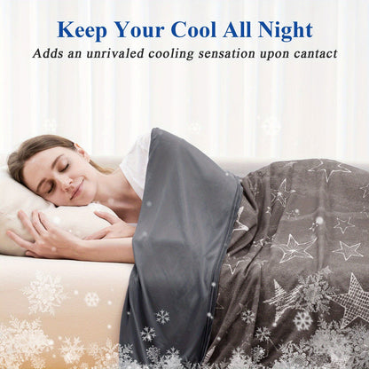 1 Pc Orhopui Cooling Blanket with Double Sided Cold Effect Bed Throw for Hot Sleepers Night Sweats, Skin-Friendly, Breathable, Always Stays Cold, Best Gift Idea - Hiccupzz