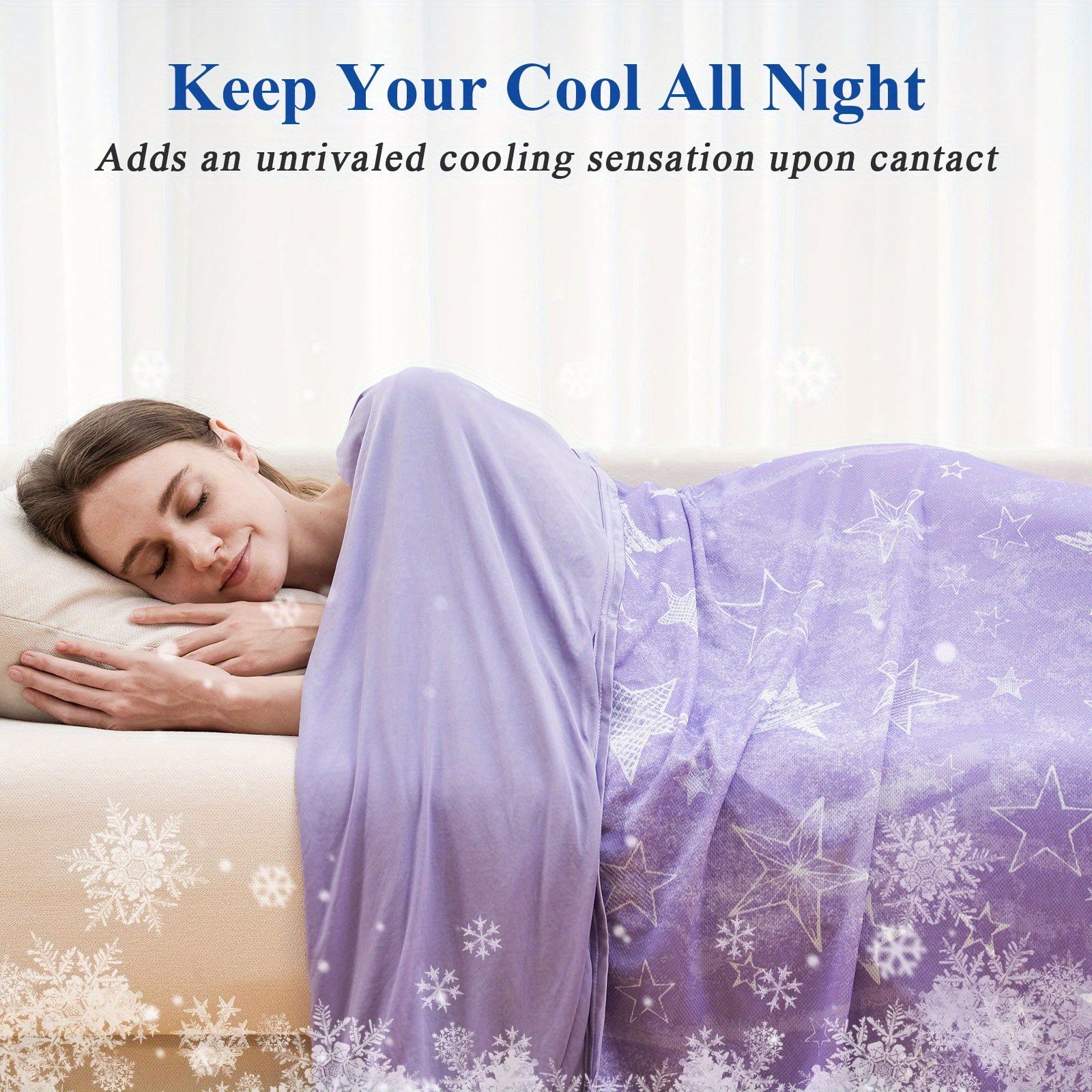1 Pc Orhopui Cooling Blanket with Double Sided Cold Effect Bed Throw for Hot Sleepers Night Sweats, Skin-Friendly, Breathable, Always Stays Cold, Best Gift Idea - Hiccupzz