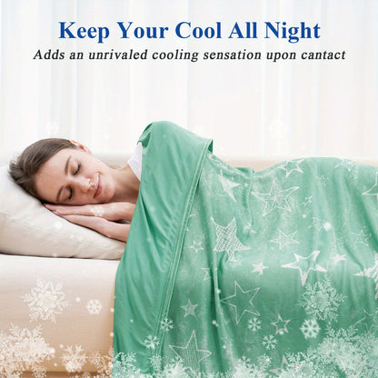 1 Pc Orhopui Cooling Blanket with Double Sided Cold Effect Bed Throw for Hot Sleepers Night Sweats, Skin-Friendly, Breathable, Always Stays Cold, Best Gift Idea - Hiccupzz