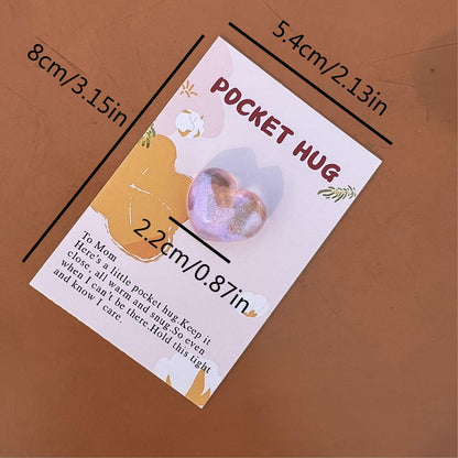 1 Pc, Pocket Hug Poem Card: Tiny Pink Heart Gift for Mother's Day and Special Moments - Hiccupzz