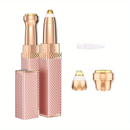 1 Pc Rechargeable 2-in-1 Women's Eyebrow Razor & Painless Facial Hair Remover – LED Light for Lips, Chin, Arms, and Peach Fuzz - Hiccupzz