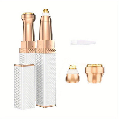 1 Pc Rechargeable 2-in-1 Women's Eyebrow Razor & Painless Facial Hair Remover – LED Light for Lips, Chin, Arms, and Peach Fuzz - Hiccupzz