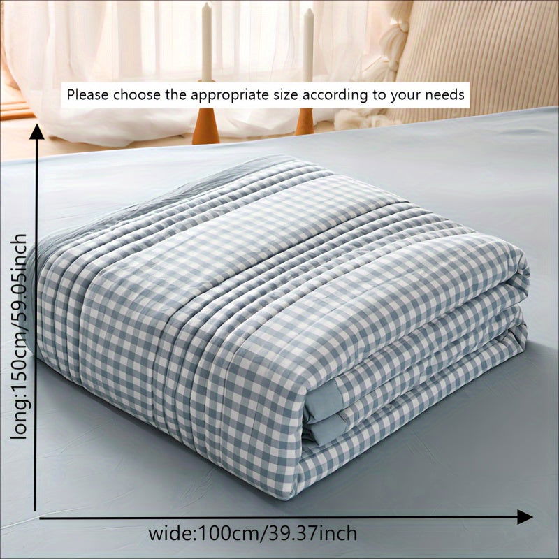 1 Pc Skin-friendly Summer Cooling Thin Quilt, Printed Quilted Four Seasons Quilt, Soft And Comfortable Summer Thin Quilt, Single Double Hotel Home Bedroom Guest Room Sofa Special - Hiccupzz