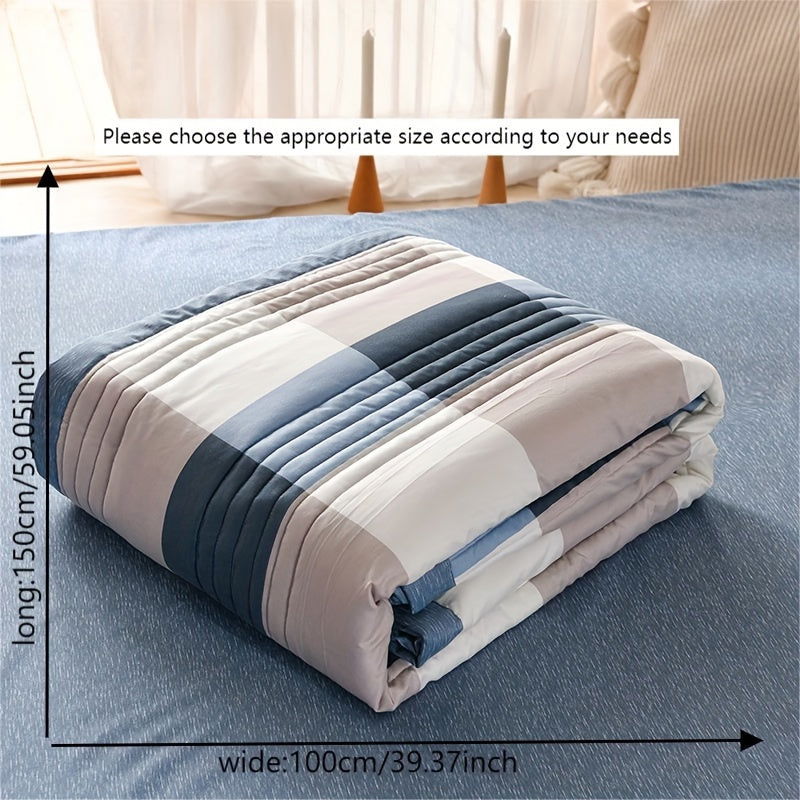 1 Pc Skin-friendly Summer Cooling Thin Quilt, Printed Quilted Four Seasons Quilt, Soft And Comfortable Summer Thin Quilt, Single Double Hotel Home Bedroom Guest Room Sofa Special - Hiccupzz