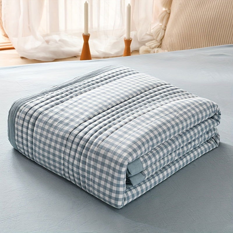 1 Pc Skin-friendly Summer Cooling Thin Quilt, Printed Quilted Four Seasons Quilt, Soft And Comfortable Summer Thin Quilt, Single Double Hotel Home Bedroom Guest Room Sofa Special - Hiccupzz