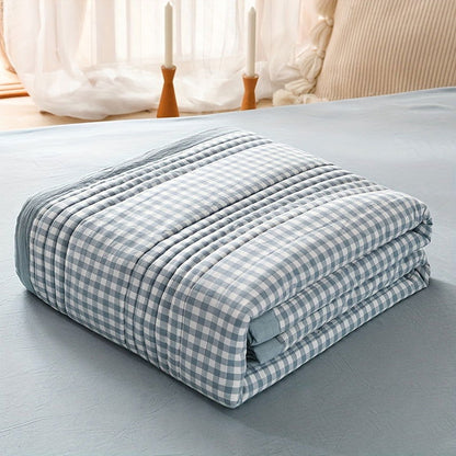 1 Pc Skin-friendly Summer Cooling Thin Quilt, Printed Quilted Four Seasons Quilt, Soft And Comfortable Summer Thin Quilt, Single Double Hotel Home Bedroom Guest Room Sofa Special - Hiccupzz
