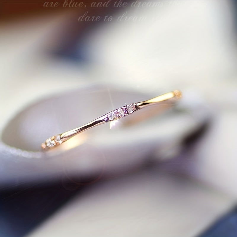 1 Pc Small and Cute Shiny Dazzling Synthetic Zircon Exquisite Ring - Hiccupzz